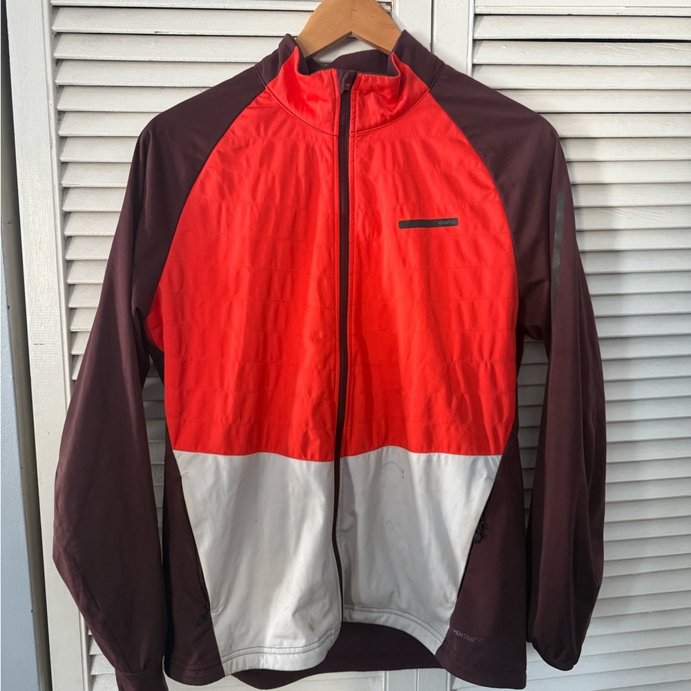 Craft light weight ski snow Men's Red, White, and Brown Windbreaker